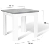 IDMarket - Table à Manger Extensible Rectangle Dona 6-8 Personnes Plateau Effet béton 80-160 cm