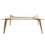 Paris Prix Table Basse Verre & Bois Polax 110cm Transparent