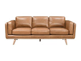 Vente-unique - Canapé 3 Places 100% Cuir de Buffle Premium Marron Vintage Danila