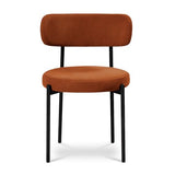 Sicaan Lot de 2 chaises Terracotta Modernes Iris Velours côtelé