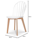 Kosmi - Chaise de Salle à Manger EMY Blanche avec Pieds en Bois