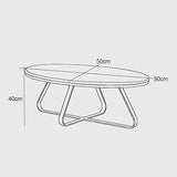 Table basse ronde contemporaine ovale – Table basse moderne pour salon et bureau – Table de cocktail moderne en marbre naturel – Base X Blanc