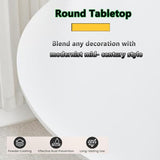 JHAISMAO Rond Table à Manger Cuisine Tableau pour 2-4 Personnes en Bois Conception De Tulipes Table De Loisirs avec Socle en Métal(Size:80cm,Color:Blanc)
