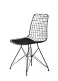 Menzzo Lot de 2 chaises Modernes Arkitek Métal et Cuir de Vachette Noir