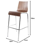 Kokoon BS00230WA Cobe Tabouret de Bar Bois Marron 51 x 52 x 103 cm