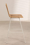 SKLUM Tabouret Haut en Rotin Synthétique Naturel Gouda Naturel Blanc ↑75 cm