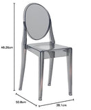 Kartell Victoria Ghost, Chaise, Fumè, Lot de 2