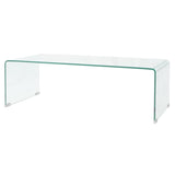 vidaXL Table Basse Table de Salon 98x45x30 cm Verre Trempé Transparent Maison