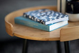 WENKO Petite Table Basse Ronde, Table d'appoint Bout de canapé Bois, Table d'appoint pour Le Salon, Meuble de Salon Tendance Pied métal Noir, Bois Bambou, Ø 40 x 50 cm