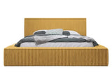 Best Mobilier - Lit 160X200 cm Swan en Velours Côtelé Jaune avec Sommier Inclus - Chambre Adulte