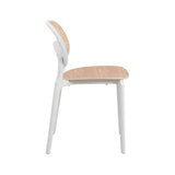Kosmi Chaise Blanche, Assise Bois et cannage Naturel