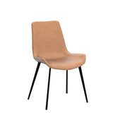 Ensemble de 2 chaises de Repas, Chaise rembourrée en Cuir PU Mat, Chaise latérale Moderne, Chaise en métal (Brunes) dans la Cuisine, la Salle à Manger, la Chambre et Le Salon