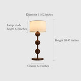 Gydcbhy Lampe De Table Rurale Vintage De 20,47 Pouces En Finition Couleur Bois De Noyer Avec Abat-jour En Tissu Pour Salon, Chambre À Coucher, Chevet, Salle À Manger, Bureau À Domicile, Hôtel, Famille