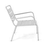 Oviala Palavas - Fauteuil de terrasse Bas Relax Acier Blanc