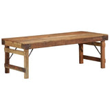 CKioict Table Basse Rustique en Bois Massif Récupéré Rectangulaire avec Finition Texturée et Structure Robuste pour Salon Décoration