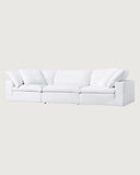 UNIQKA Cloud - Canapé 3 Places en Lin Blanc
