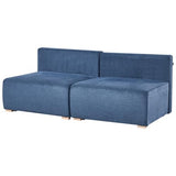 Beliani Canapé Modulable Minimaliste en Tissu 3 Places Fonction Couchage Espace de Rangement Bleu Nerbo