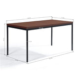 FurnitureR Table de salle à manger, table de cuisine en bois vintage, cadre en métal, table de cuisine rectangulaire avec pieds réglables pour salle à manger, salon, 150 x 75 x 75 cm, bureau marron et