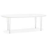KADIMA DESIGN August Table de Salle à Manger Table de Cuisine Wood Bois Blanc (White) 120 x 120 x 73