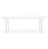 KADIMA DESIGN August Table de Salle à Manger Table de Cuisine Wood Bois Blanc (White) 120 x 120 x 73
