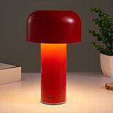 Beufee Lampe de table de champignons sans fil rechargeable, portable 3 couleurs étape sans étape lampe de champignon à côté de la lampe de bureau lampe de nuit (Rouge)