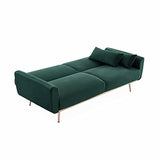 Alice's Home - Canapé Convertible Design en Velours - Oskar - 2-3 Places scandinave Droit avec Pieds Fins Or Rose