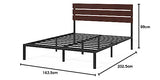 Zinus Figari Sommier en métal avec tête de lit en Bambou | 160 x 200 cm | 31 cm de Hauteur | Tête de lit à Lattes | Support de Lattes en Acier | Facile à Monter | Noir & Marron