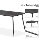 B&D Home Table de Salle à Manger LIOR | 140 cm x 80 cm Table de Cuisine Table en Bois pour Cuisine, Salle à Manger | Design Industriel Moderne | Aspect marbre, 11215-140-MASW