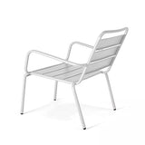 Oviala Palavas - Fauteuil de terrasse Bas Relax Acier Blanc