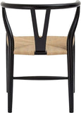YAXANSIH Lot de 2 chaises de Salle à Manger, Cuisine, Style Wishbone en Poly et écorce (Couleur : Noir)