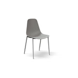 PAZZO DESIGN Chaise Alix, Ensemble de 4 chaises, Gris, Chaise en polypropylène, Pieds métal, Chaise Cuisine, Chaise Salle à Manger, Chaise Bureau - id_991