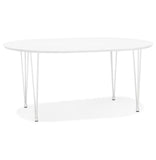 KADIMA DESIGN August Table de Salle à Manger Table de Cuisine Wood Bois Blanc (White) 120 x 120 x 73