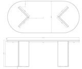 Selsey Table À Manger Ovale 90 x 204 cm 6-10 Personnes Table De Cuisine Bureau Noix Wisconsin Ovo