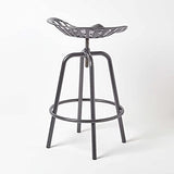 HOMESCAPES Tabouret de Bar Vintage Gris avec siège de Tracteur pivotant, 70 cm