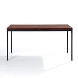 FurnitureR Table de salle à manger, table de cuisine en bois vintage, cadre en métal, table de cuisine rectangulaire avec pieds réglables pour salle à manger, salon, 150 x 75 x 75 cm, bureau marron et
