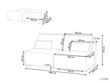 Beliani Canapé Modulable Minimaliste en Tissu 3 Places Fonction Couchage Espace de Rangement Bleu Nerbo
