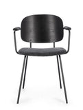 KONTE.DESIGN Sienna Chaise, métal, Gris foncé, 2, unités