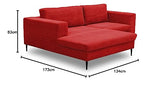 DOMO. collection Modica Canapé d'angle Moderne en Forme de L sans Sol - 244 x 173 x 83 cm (l x p x h) - Rouge