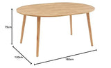 BAÏTA Table Extensible Oracle placage chêne 120 à 160cm