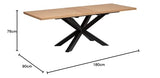 Atmosphera - Table à Manger Extensible Olaf 10 Personnes, 180/220 cm, Effet Bois et Pieds Métal Noir - pour Salon, Salle à Manger