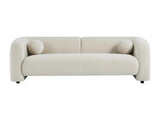 Vente-unique-Canapé 3 Places en Velours Beige OVOTAS