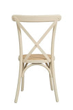 Biscottini Chaises de salle à manger bois massif 86x42x46 cm - Chaise cuisine et salon en rotin - Chaises en bois pour l'extérieur et l'intérieur - Chaise en bois blanc Cross
