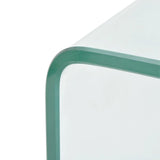 vidaXL Table Basse Table de Salon 98x45x30 cm Verre Trempé Transparent Maison