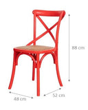 Biscottini Chaise de salle à manger en bois massif Vintage - Chaises de cuisine et salon en rotin Thonet - Chaises intérieures et extérieures rembourrées - Chaise en peluche Rustica Cross