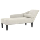 Chaise longue avec coussins crème velours
