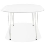 KADIMA DESIGN August Table de Salle à Manger Table de Cuisine Wood Bois Blanc (White) 120 x 120 x 73