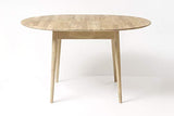 Nordic Story Escandi 6 Table de salle à manger ronde extensible en bois de chêne massif Style nordique 93-123 x 93 x 75 cm (chêne blanchi)