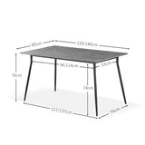B&D Home Table de Salle à Manger LIOR | 140 cm x 80 cm Table de Cuisine Table en Bois pour Cuisine, Salle à Manger | Design Industriel Moderne | Aspect marbre, 11215-140-MASW