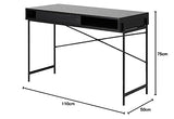 Selsey Bureau, Bois d'ingénierie, Frêne/Noir, 75x110x50 cm
