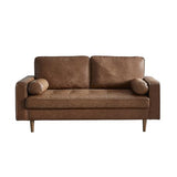 Julian Bowen Henley Canapé 3 Places en Similicuir Marron, Bois, 3 Seater
